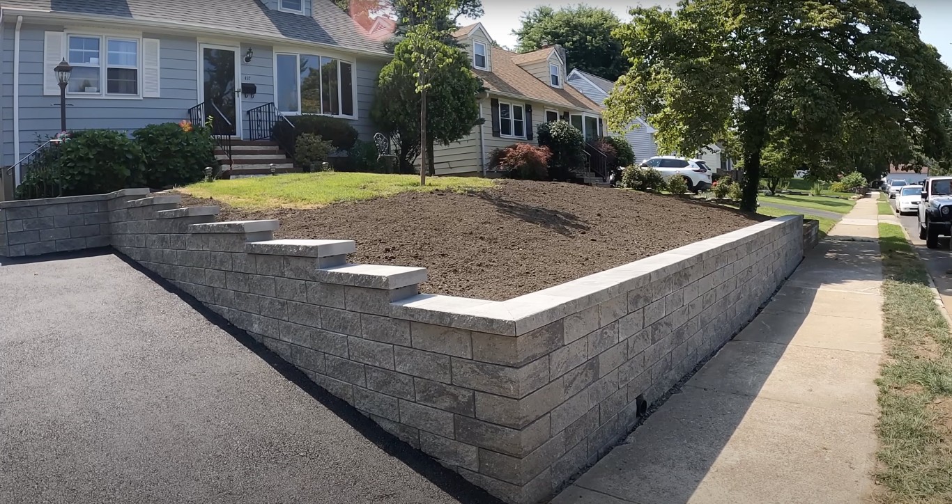 Professional concrete retaining wall installation in West Hartford CT